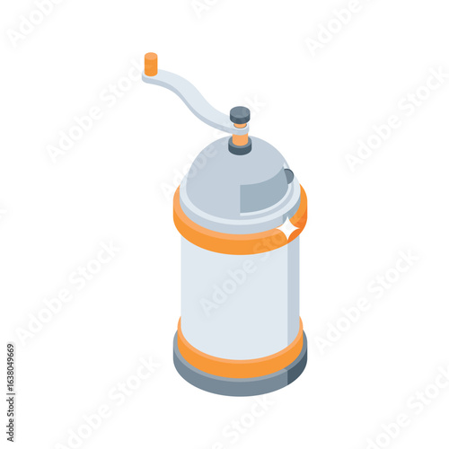 Handy 3d style icon of vintage coffee grinder