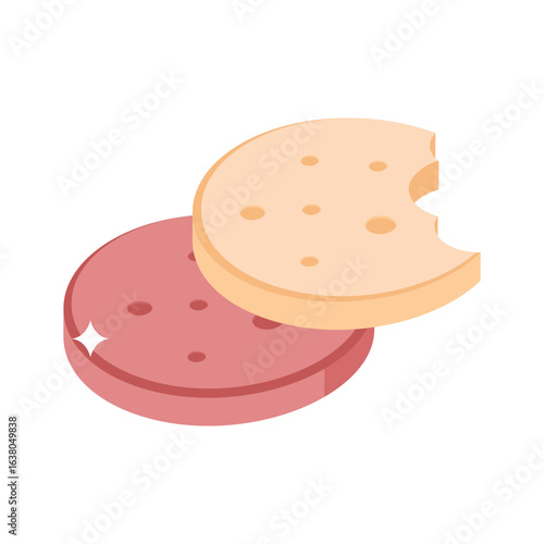 Premium 3d style icon of stacked chocolate cookies