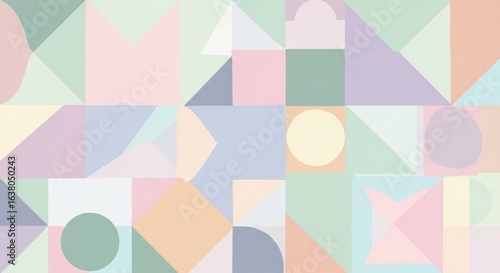 Wallpaper Mural A colorful geometric abstract pattern design featuring shapes in pastel colors, perfect for backgrounds and graphic design elements. Torontodigital.ca