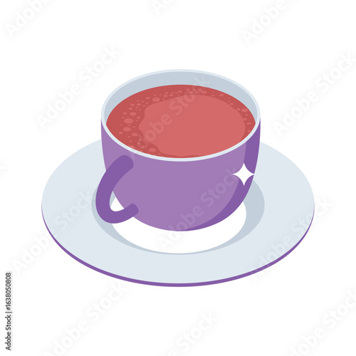 Trendy 3d style icon of elegant coffee serving tray