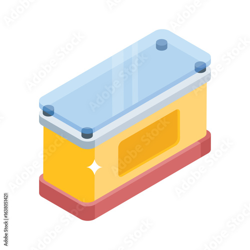 Sleek 3d style icon of coffee shop counter