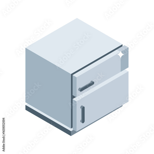 Premium 3d style icon of compact mini fridge