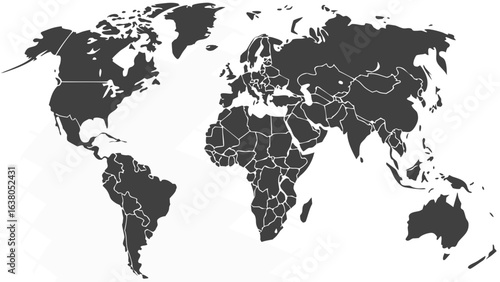 Detailed Political World Map with Country Borders.