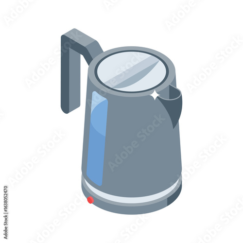Premium 3d style icon of electric water kettle