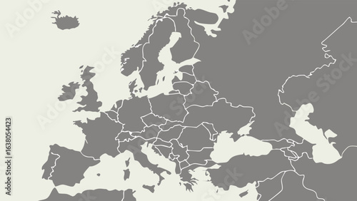 Simple Map of Europes Countries.