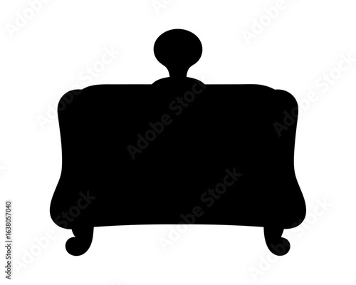 Silhouette of an ornate chest of drawers with classic design elements