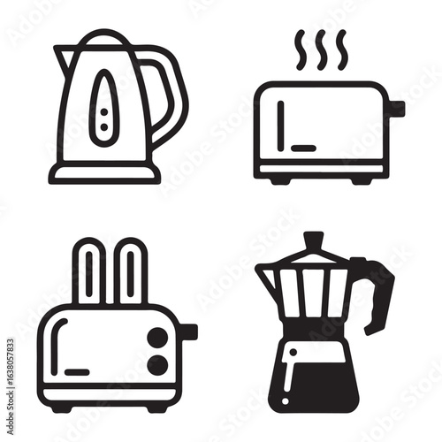 Minimal kitchen gadget line art
