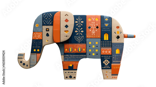 Decorative elephant art print abstract animal illustration modern wall decor unique design colorful home accent piece