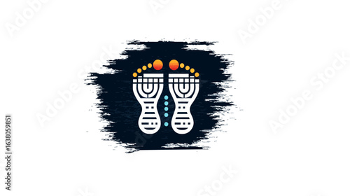 Footprint analysis logo design for podiatry and foot care clinic with modern abstract style and design