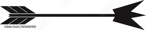 Black arrow with fletching and pointed head