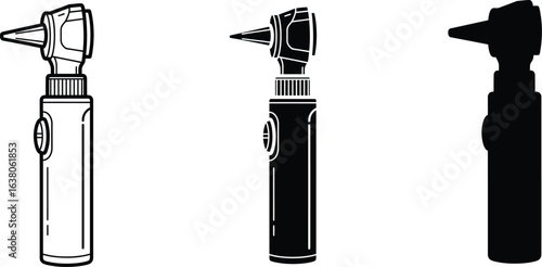 Otoscope silhouette medical examination tool
