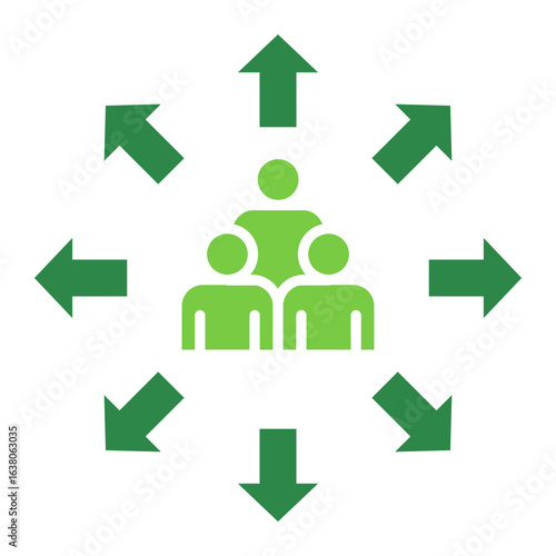 Population Icon Vector Illustration Green Version