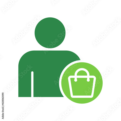 Consumer Icon Vector Illustration Green Version
