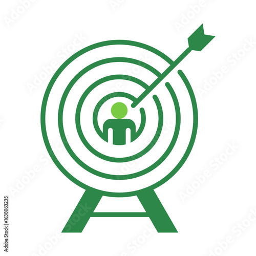 Target People Icon Vector Illustration Green Version