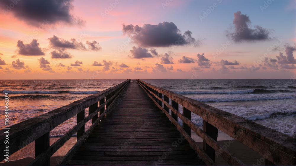 Obraz premium sunset over the pier