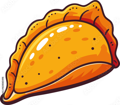 Delicious empanada with tasty ground meat filling, Vector illustration stock illustration