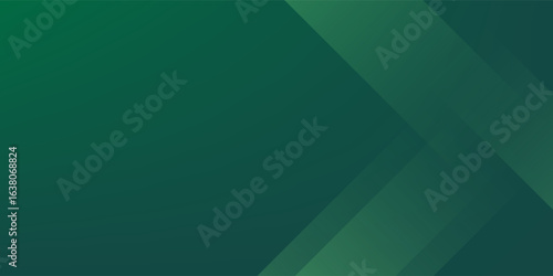 Gradient geometric shapes on green background. Dynamic shapes composition.