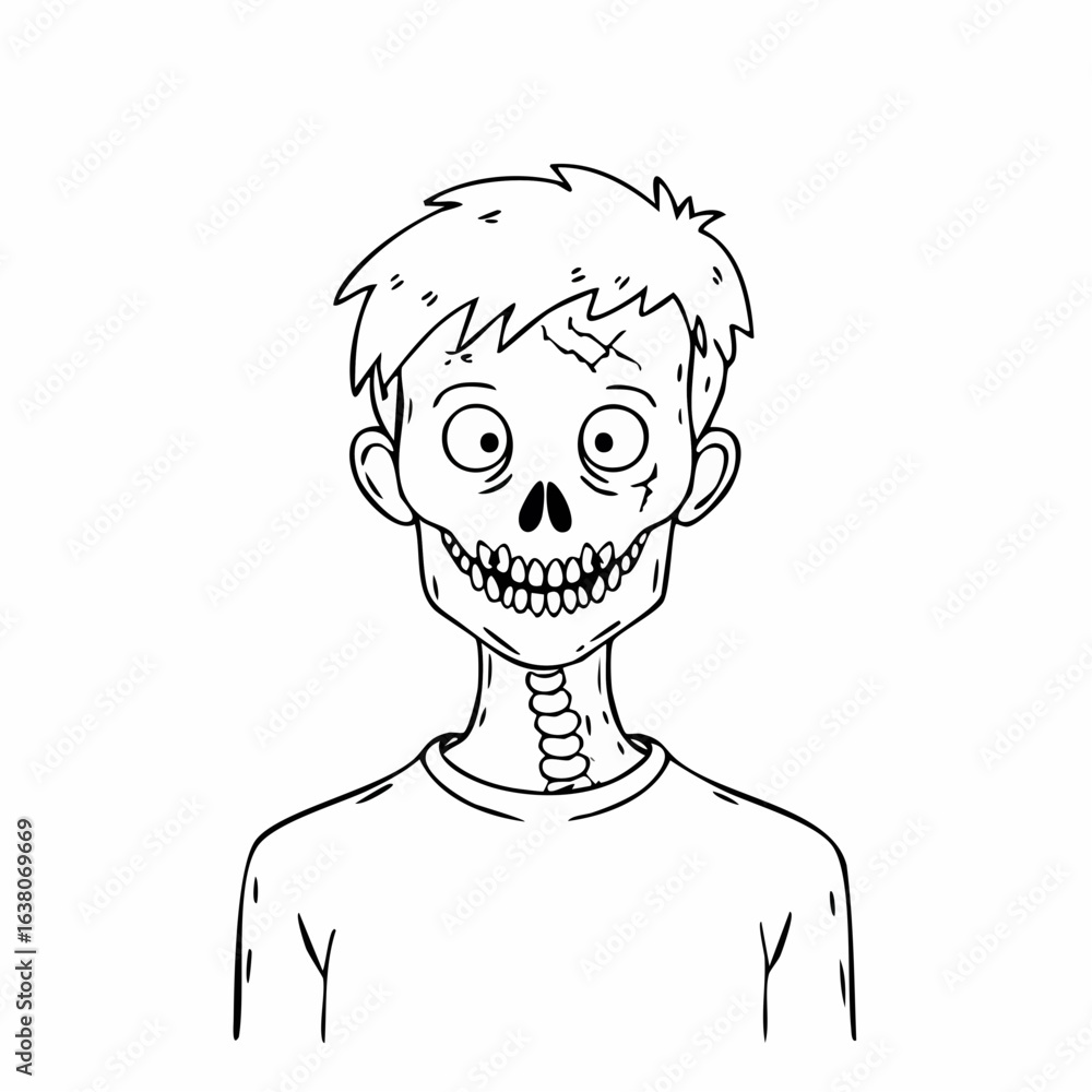 drawn zombie icon in doodle style. Mark point icon design collection for halloween design element drawn zombie icon in doodle style. Mark point icon design collection for halloween design element