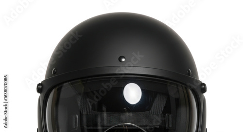 Black riot control helmet for law enforcement isolated PNG with Transparent Background