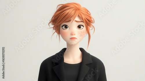 Wallpaper Mural A 3D image of a sad-faced cartoon woman Torontodigital.ca