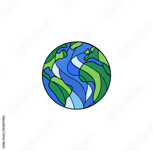 Stylized earth illustration