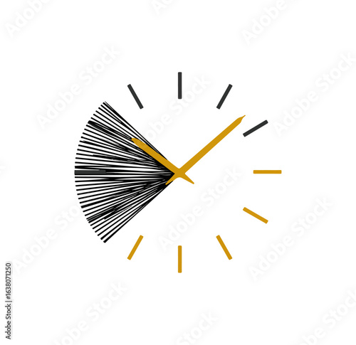 Abstract golden clock face graphic