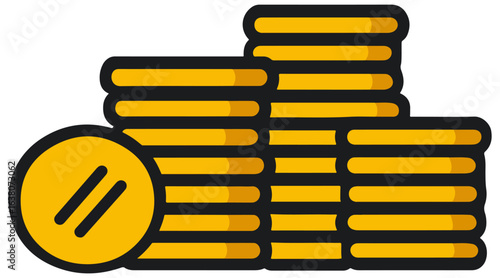 Stacked gold coins illustration