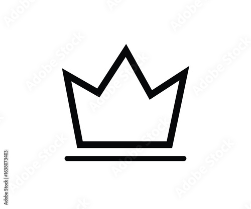 Minimalist outline royal crown icon