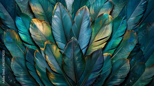 Wallpaper Mural Selective focus. Iridescent feathers shimmering in the light Torontodigital.ca