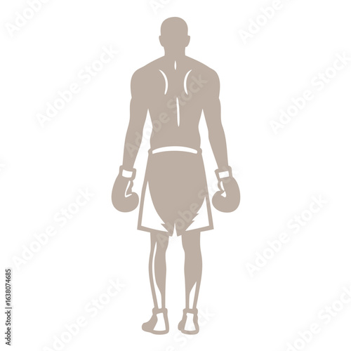 vector a boxer stand with pose vector silhouette