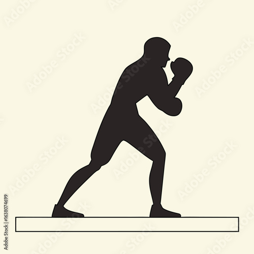 vector a boxer stand with pose vector silhouette