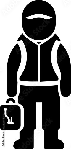 Confident traveler with backpack and briefcase ready for adventure