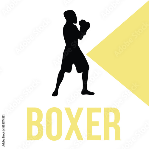 vector a boxer stand with pose vector silhouette