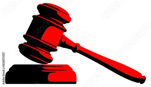 Red gavel symbol graphic design