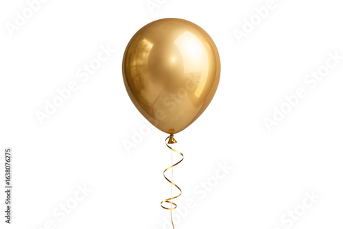  gold balloon copy space isolated on white background