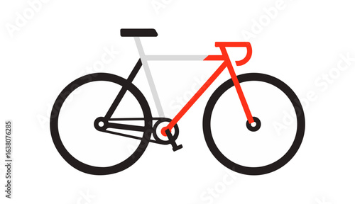 Stylish red and white bicycle graphic design