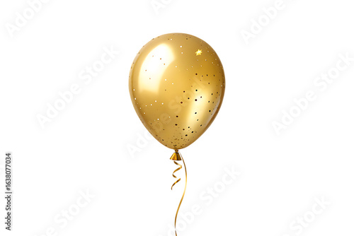  gold balloon copy space isolated on white background