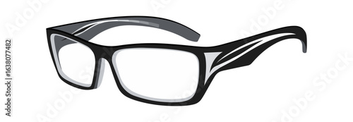 Simple black and white eyeglasses illustration