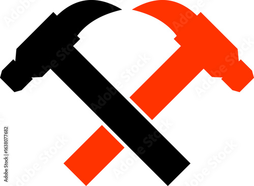 hammer tool repair maintenance service smash abstract monogram vector logo template
