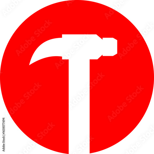 hammer tool repair maintenance service smash abstract monogram vector logo template