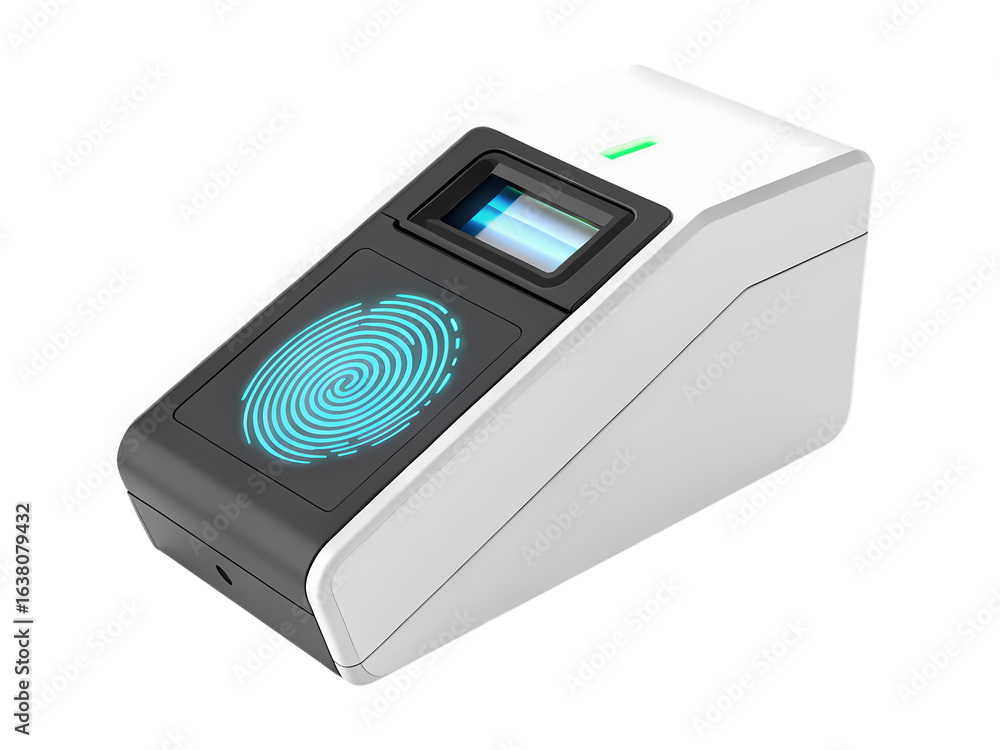 Fototapeta premium Biometric Fingerprint Scanner: Secure Access Control Device on transparent background