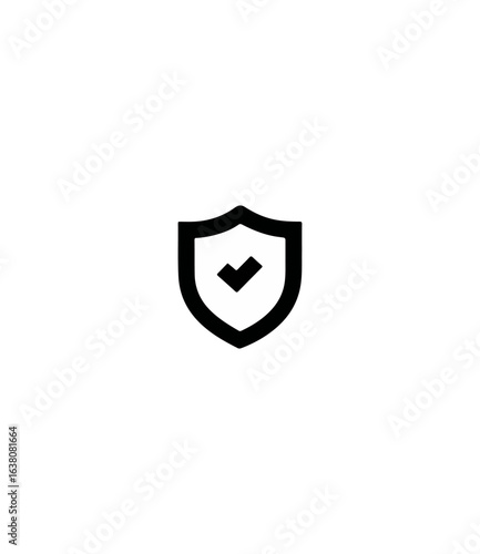 Simple shield check mark icon