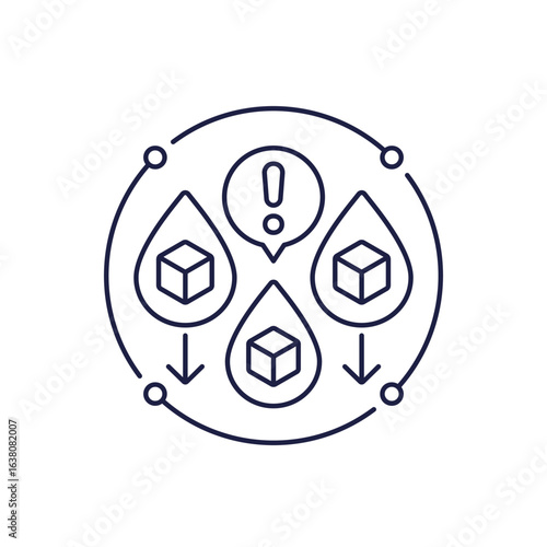 hypoglycemia, low blood sugar icon in line design