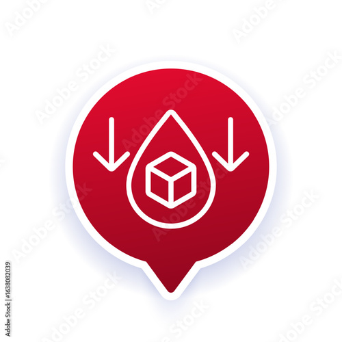 hypoglycemia icon, low blood sugar line design