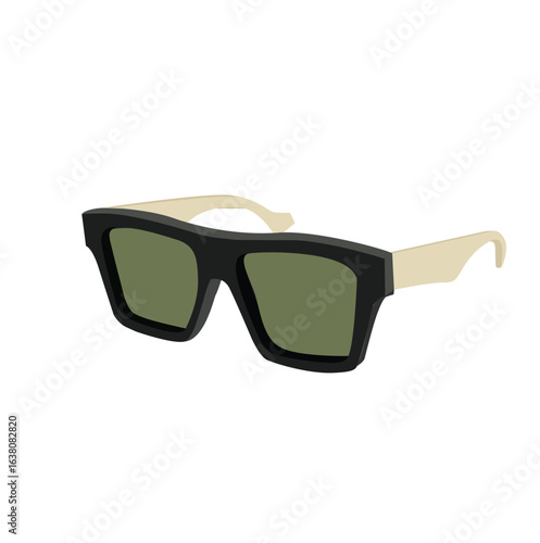 glasses. Trendy sunglasses, plastic frame shades. 