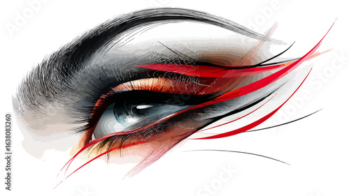 Closeup artistic eye illustration