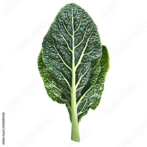 Fresh Kale Leaf Isolated on Transparent White Background