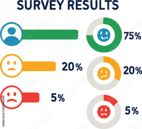 Survey result percentage graphics Illustration