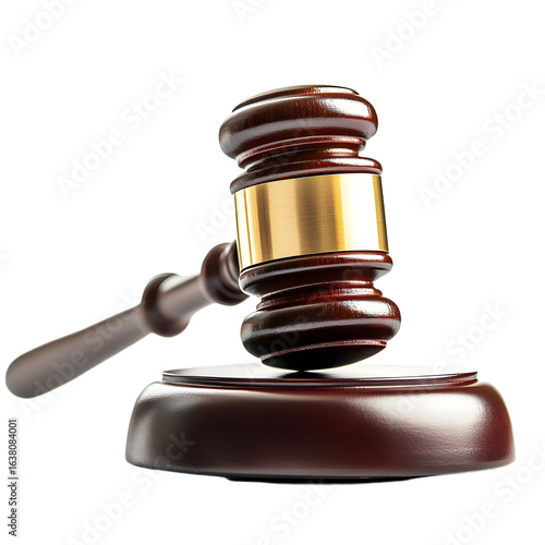 Legal Justice Concept with Judge Gavel in Auction Bid Isolated Image