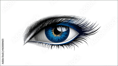 Detailed illustration of blue eye